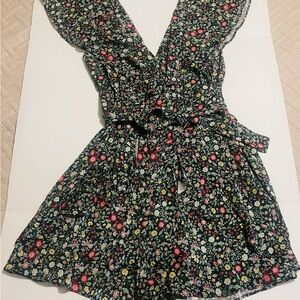 Abercrombie & Fitch Black Floral Mini Romper New with tags